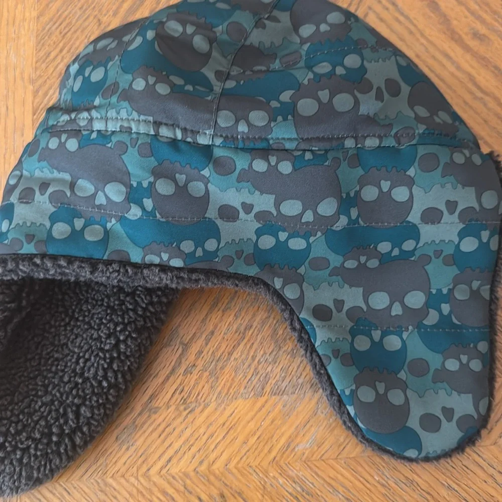 Green and Brown with Skulls Winter Hat